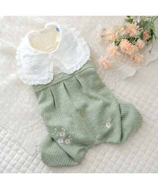PET PARADISE ペットパラダイス ナチュラル パンツつなぎ 《小花 》 小型犬 グリーン