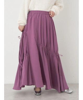 earth music&ecology ドロストギャザーフレアスカート Pink