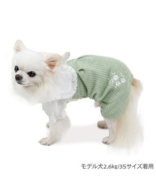 PET PARADISE ペットパラダイス ナチュラル パンツつなぎ 《小花 》 小型犬 グリーン