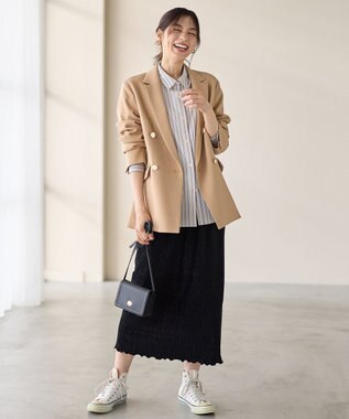 ANY L ウーリッシュＷブレストジャケット キャメル