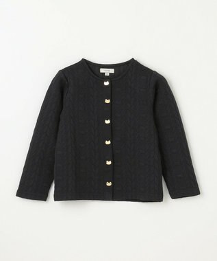 ANY KIDS ふくれジャガードカーディガン ブラック