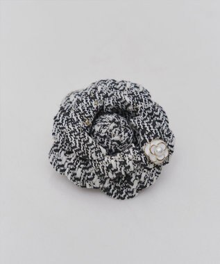 Tiaclasse フラワーツイードコサージュ グレー