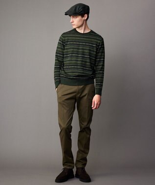 JOSEPH ABBOUD 【キングサイズ・ウェストも伸びる！/JAPANファブリック/ストレッチ】ハイパワーサテンストレッチ パンツ カーキ系