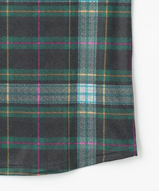 23区GOLF 【WOMEN】チェック長袖ポロシャツ ダークグリーン系3