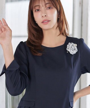 Tiaclasse フラワーツイードコサージュ ホワイト