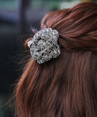 Tiaclasse フラワーツイードコサージュ グレー