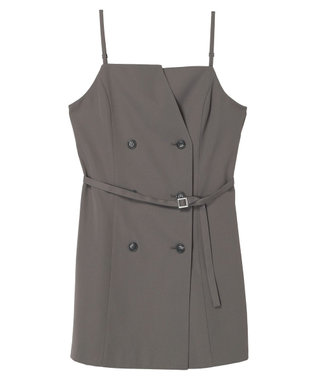 earth music&ecology トレンチ風キャミミニワンピース Dark Gray