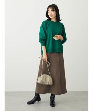Green Parks きれいシルエット裾フレアスカート Khaki