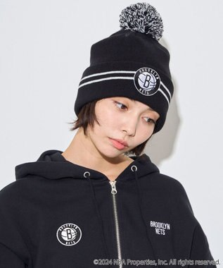 WEGO 【ユニセックス着用ITEM】別注NBA　ポンポンニットキャップ ブラック