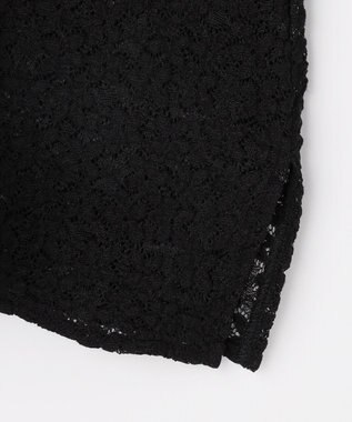 組曲 【WEB限定】フラワーチュールブラウスライク カットソー ブラック系