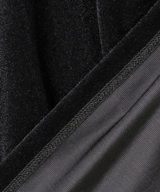 #Newans 【洗濯機可／ 前後着用可】 ギャザースリーブシアーベロアカーディガン ブラック