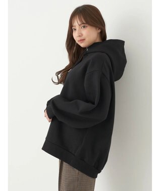 earth music&ecology 裏起毛パーカー Black