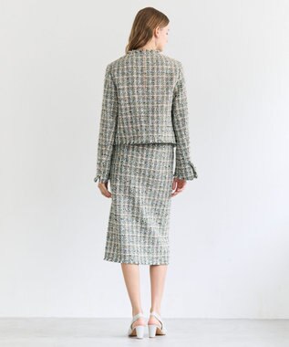 BEIGE， BERYL / ファンシーツイードノーカラージャケット Khaki Mix