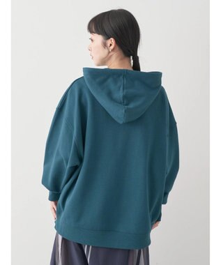 earth music&ecology スウェットルーズパーカー Green