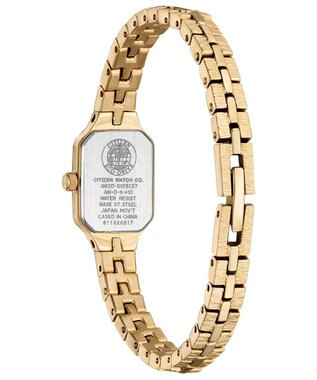 CITIZEN 【アンティークな雰囲気】小ぶりなスクエアケース 電池交換不要 ピンクゴールド ピンクゴールド