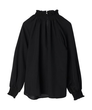 Green Parks ・ＥＬＥＮＣＡＲＥ　ＤＵＥ　シャーリングカラーブラウス Black