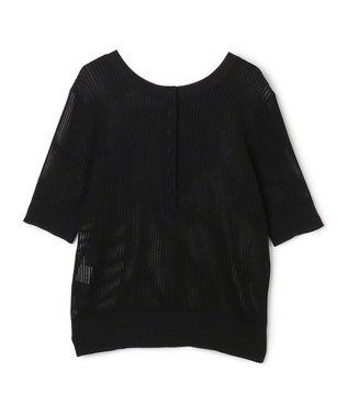 BEIGE， LEPIDO / 前後2WAY シアー編みニット Black