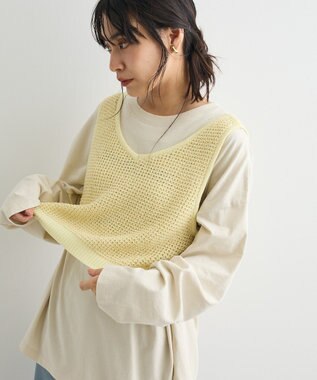 CRAFT STANDARD BOUTIQUE ワッフル編みニットベスト Ivory