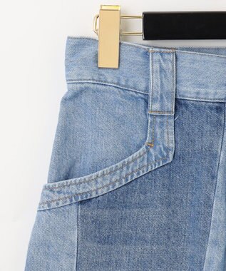 GRACE CONTINENTAL 切替ワイドデニムパンツ サックス