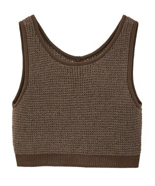 CRAFT STANDARD BOUTIQUE ワッフル編みニットベスト Brown