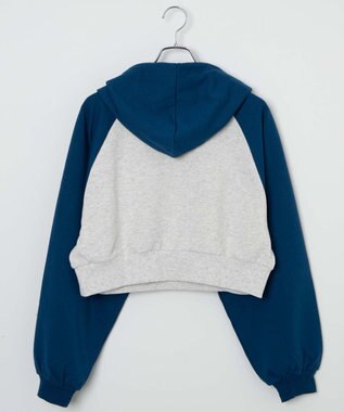 WEGO ラグランショートパーカー ブルー