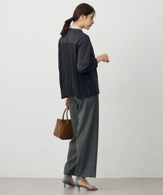 J.PRESS LADIES コンパクトトリコット バックプリーツ カットソー ダークブラウン系