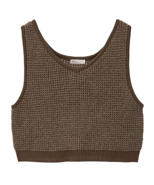 CRAFT STANDARD BOUTIQUE ワッフル編みニットベスト Brown