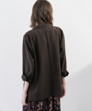 YECCA VECCA マシンウォッシャブルリネンライクジャケット Brown