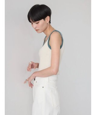 AMERICAN HOLIC バイカラーテレコタンクトップ Ivory