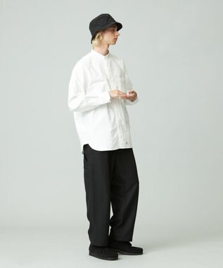 J.PRESS YORK STREET 【UNISEX】オックス起毛 バンドカラーシャツ ホワイト系