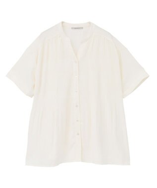 Green Parks マジョリカプリーツスキッパーブラウス Ivory