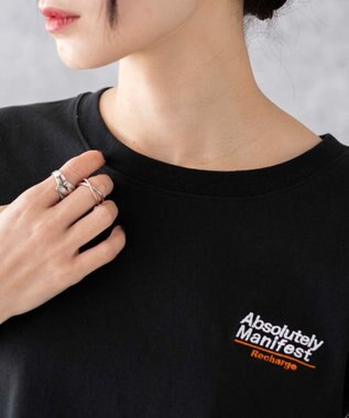 WEGO アウトステッチグラフィックショートT ブラック