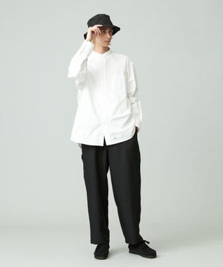 J.PRESS YORK STREET 【UNISEX】オックス起毛 バンドカラーシャツ ホワイト系