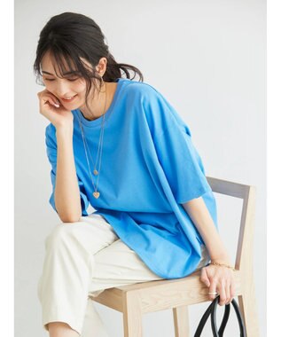 AMERICAN HOLIC 抗菌防臭ラウンドテールカットプルオーバー Blue