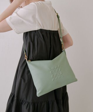 russet エンボスモノグラムショルダーバッグ(CE-1547) Green