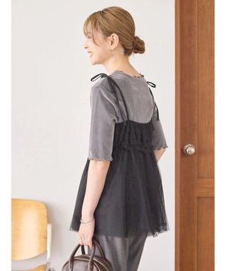 AMERICAN HOLIC チュールボリュームキャミ Black