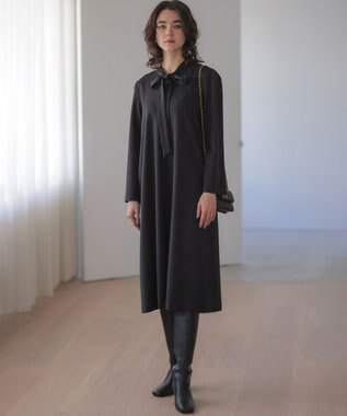 組曲 S 【前後着用可】ラメストライプボウタイ ワンピース ブラック系1