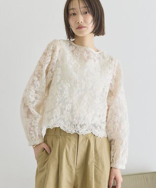 AMERICAN HOLIC 【前後2WAY】シアーレースブラウス Ivory