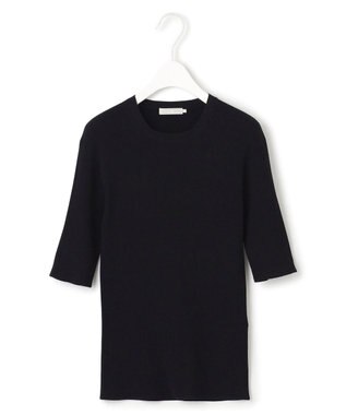 ICB L 【洗える】ハイゲージリブベーシック プルオーバーニット ブラック系