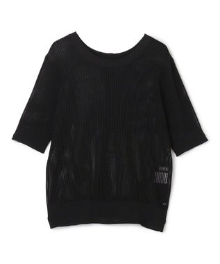 BEIGE， LEPIDO / 前後2WAY シアー編みニット Black