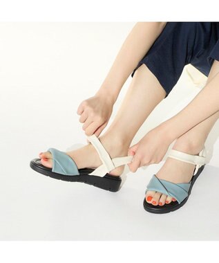 ing <ing>「もちっと新感覚」ソフトストレッチサンダル ブルーコンビ