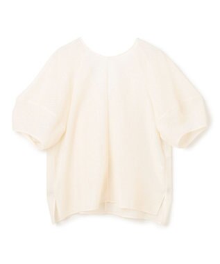 BEIGE， 【洗える・吸水速乾・防シワ】LIATRIS / バックリボンハーフスリーブブラウス Meringue