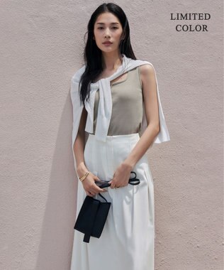 ICB 【新色追加・WEB限定カラーあり・洗える】ブロードステッチリブ タンクトップ モカラメ系［WEB限定］