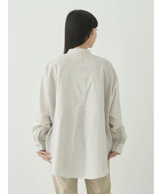 earth music&ecology ドルマンストライプシャツ Stripe Beige