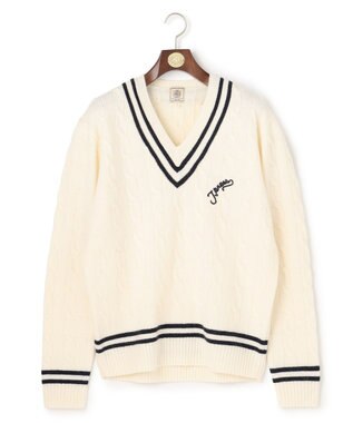 J.PRESS MEN 【NYUZELESS】ラムズウール ケーブルチルデン ニット アイボリー系