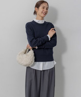 組曲 S 【加藤ローサさん着用 / 前後着用可】コットンタッチシャーティング刺繍入り ブラウス ホワイト系