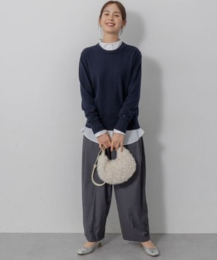 組曲 S 【加藤ローサさん着用 / 前後着用可】コットンタッチシャーティング刺繍入り ブラウス ホワイト系