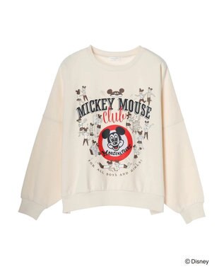 Green Parks ミッキーマウス・クラブ／アート裏起毛プルオーバー Light Beige