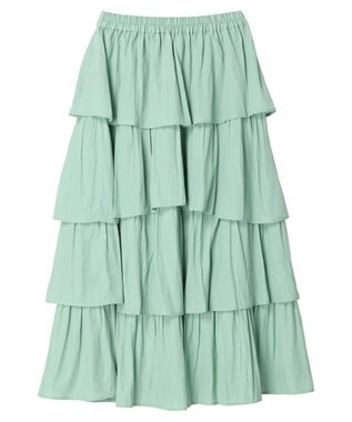 earth music&ecology フリルティアードスカート Mint Green
