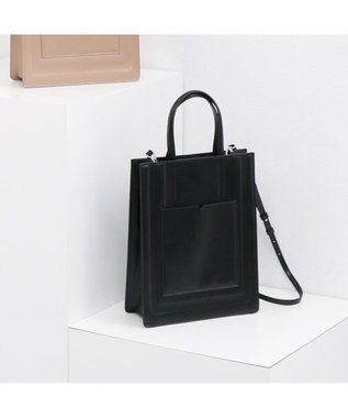 UNBILLION カシュカシュ cachecache / パネル型押し2wayトート ブラック